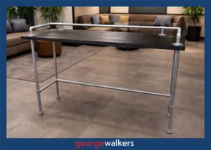PR6669  Black Woodgrain  Bar Leaner Height Table
