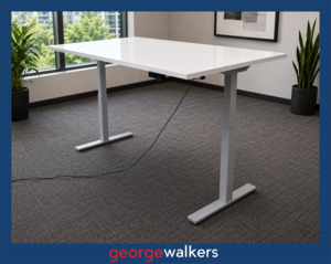 VL114  Glossy White  Height Adjustable Sit/Stand Desk