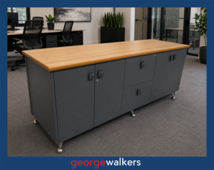 VL122  Grey/Tawa  Credenza Cupboard