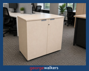 Cupboards 1: Credenza Cupboard - Melteca - 900w x 400d x 840h mm - Maple - VL89