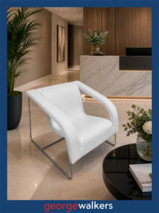 Reception: VL63  White Leather  Reception/Visitor Chair