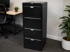 PR6725  Black Precision Classic 4 Drawer Filing Cabinet