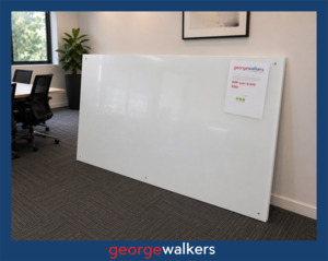 WHITEBOARD GLASS 1800 x 1000MM WALL MOUNT