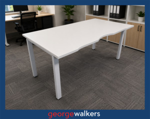 Desks: DESK – COMMERCIAL – WHITE – 1600MM – PR6830