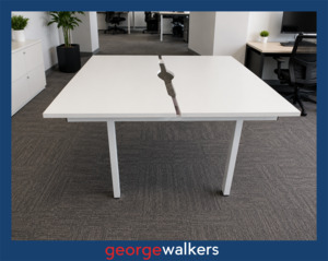 POD DESK – 2 PERSON – WHITE – 1600MM – PR6832