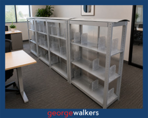 Bookcases: SHELVING – SET OF 4 – GREY – 3600MM – PR6835