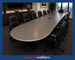 Boardroom: BOARDROOM TABLE – COMMERCIAL – SILVER/BROWN – 4200 x 1200MM – PR6816