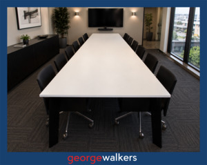 BOARDROOM TABLE – COMMERCIAL – WHITE – 5000 x 1200MM – PR6815