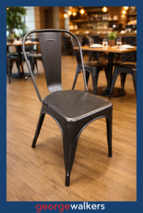 Lunchroom: Cafe Chair - Tolix Replica - Commercial - Black - PR6567
