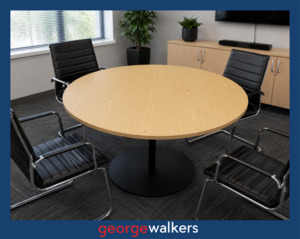 Meeting Room: MEETING TABLE – 1200 ROUND – COMMERCIAL – WOODGRAIN – PR6809
