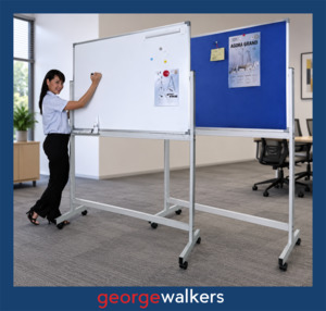 Visual Displays: Whiteboard/Pinboard - Mobile Double sided - 1200 x 900mm - N80387