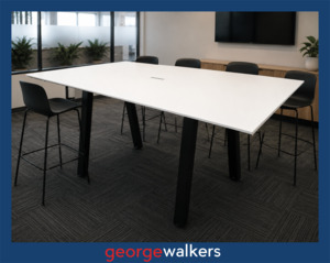 Meeting Room: BAR LEANER – HARROWS - MEETING TABLE – 2000MM - WHITE – PR6857