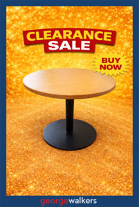 Tables: PR5447 - American Oak/Matte Black  Round Table