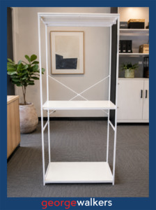 SHELVING – DISPLAY UNIT – HANGING RAIL – WHITE – PR6932