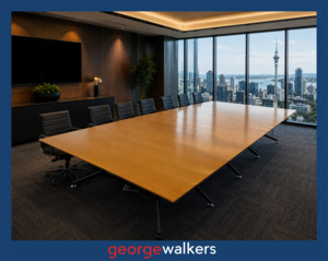 BOARDROOM TABLE – HAWORTH – 4800 X 2400MM – PREMIUM – RRP $25,000 – PR6947