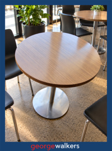 Cafe table - Commercial - Woodgrain - Chrome pedestal - PR7062