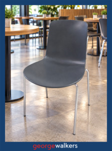 Lottus chair - Enea - Stackable - Grey/chrome - RRP $600+ - PR7044