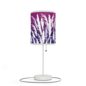 Products: Purple & White Table Lamp with Sunset White Pampas Grass Silhouettes Georgie & Lexy