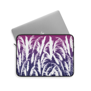 Products: Purple & White Laptop Sleeves 3 Sizes with Sunset White Pampas Grass Silhouettes Georgie & Lexy