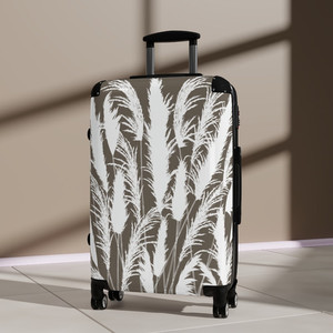 Products: Beige White Hardshell Suitcases Coastal Sand Dune White Pampas Grass Silhouettes Georgie & Lexy