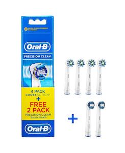 Replacement Parts: Oral B CrossAction Electric Toothbrush Heads Refill 4 pack & Precision Clean 2 Pack - EB50-4PC