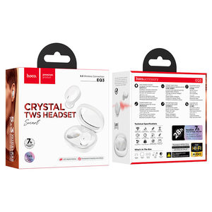 Vape Accessories: Hoco- EQ3 Smart TWS Bluetooth Headset | BT v5.3 Earbuds