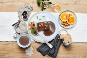 Christmas 2025: Chocolate cherry Christmas pudding loaf. Serves 3-4