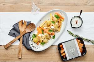 Christmas2023: Dukkah honey roasted vegetables with feta and crushed mint. Serves 3-4