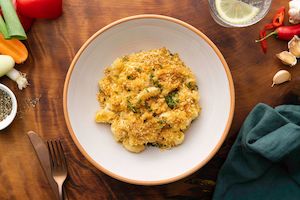 Main Dishes: Mac n cheese with bacon herb crumb