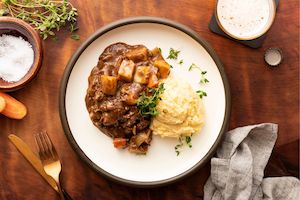 Irish beef stew with creamy potato mash