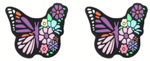 Tools And Notions: Needle Stoppers - Purple Butterflies