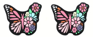 Tools And Notions: Needle Stoppers - Pink Butterflies