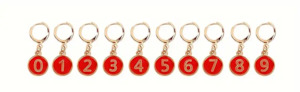 Stitch Row Markers - 0 to 9 - Red
