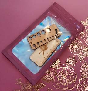 Needle Gauge and Ruler set - Wooden