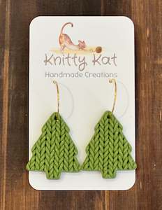 Earrings: Knitty Kat - Xmas Tree Earrings