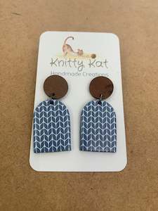 Knitty Kat - Knit Arch Earrings - Blue
