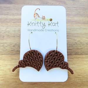 Earrings: Knitty Kat - Kiwi Hoop Earrings