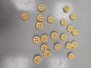 Buttons - Wooden 10mm x 20 - Yellow