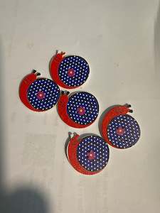 Buttons - Snails - Red