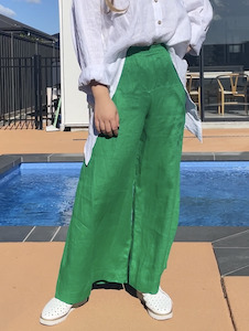 Angle Lace: Angel Lace-Linen Wide Leg Pants