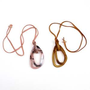 Archer House: Double Hoop Resin Pendant Necklace