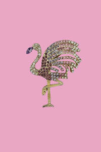 Fluttering Flamingo Brooch