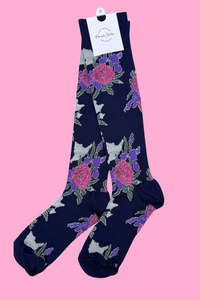 AS - Compression Socks - Navy Botanica