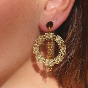 Steel Me Boho Gold Circle Earrings