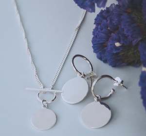 Demi Sterling Silver Disc Fine Fob Necklace