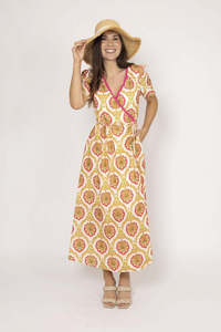 Phoebe Wrap Dress - Paisley Fluro Pink