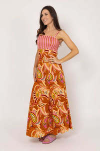 Natalie Dress - Rust Paisley