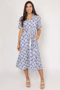 Kayden Shirt Dress - Blue Print