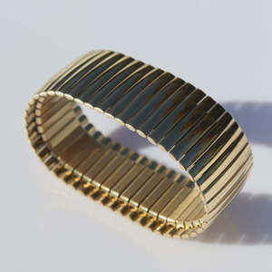 Jewellery: Steel Me Gold Stretchy Bracelet