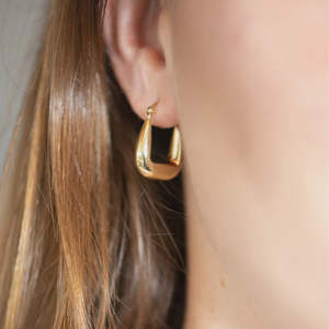 Bijoux- 14kt YG Plated Gold U Hoop Earrings